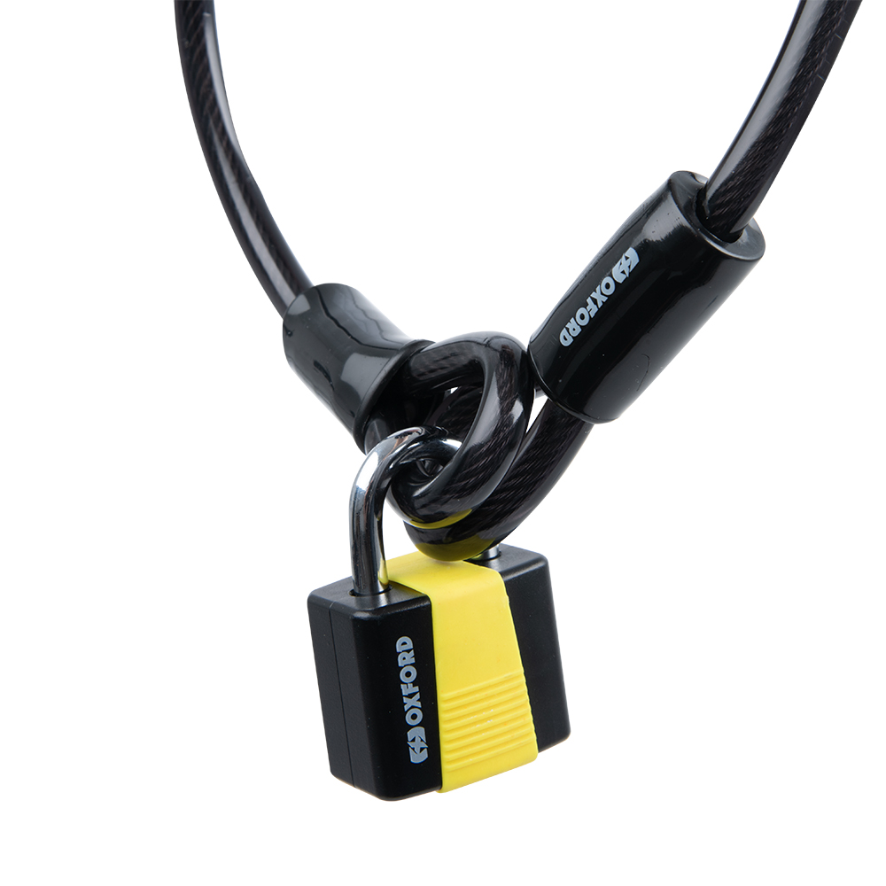 Oxford Oxford Loop Lock10 Hooped Cable + Padlock 10mm x 1.8m
